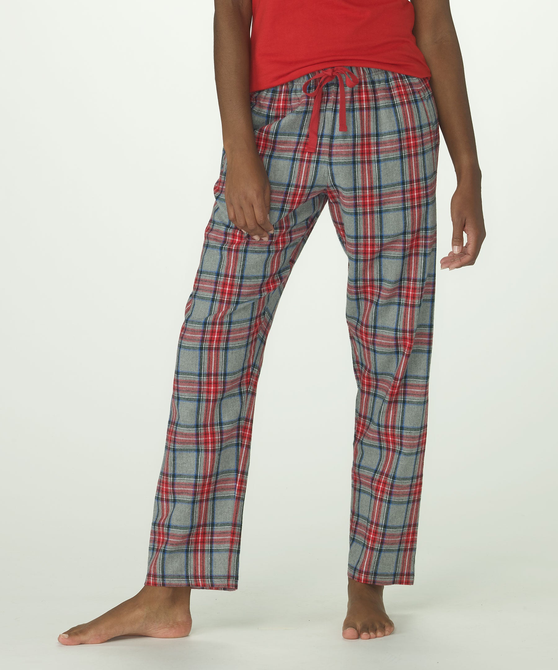 Boxercraft Women's Haley Blue Neon Buffalo Plaid Flannel Pajama