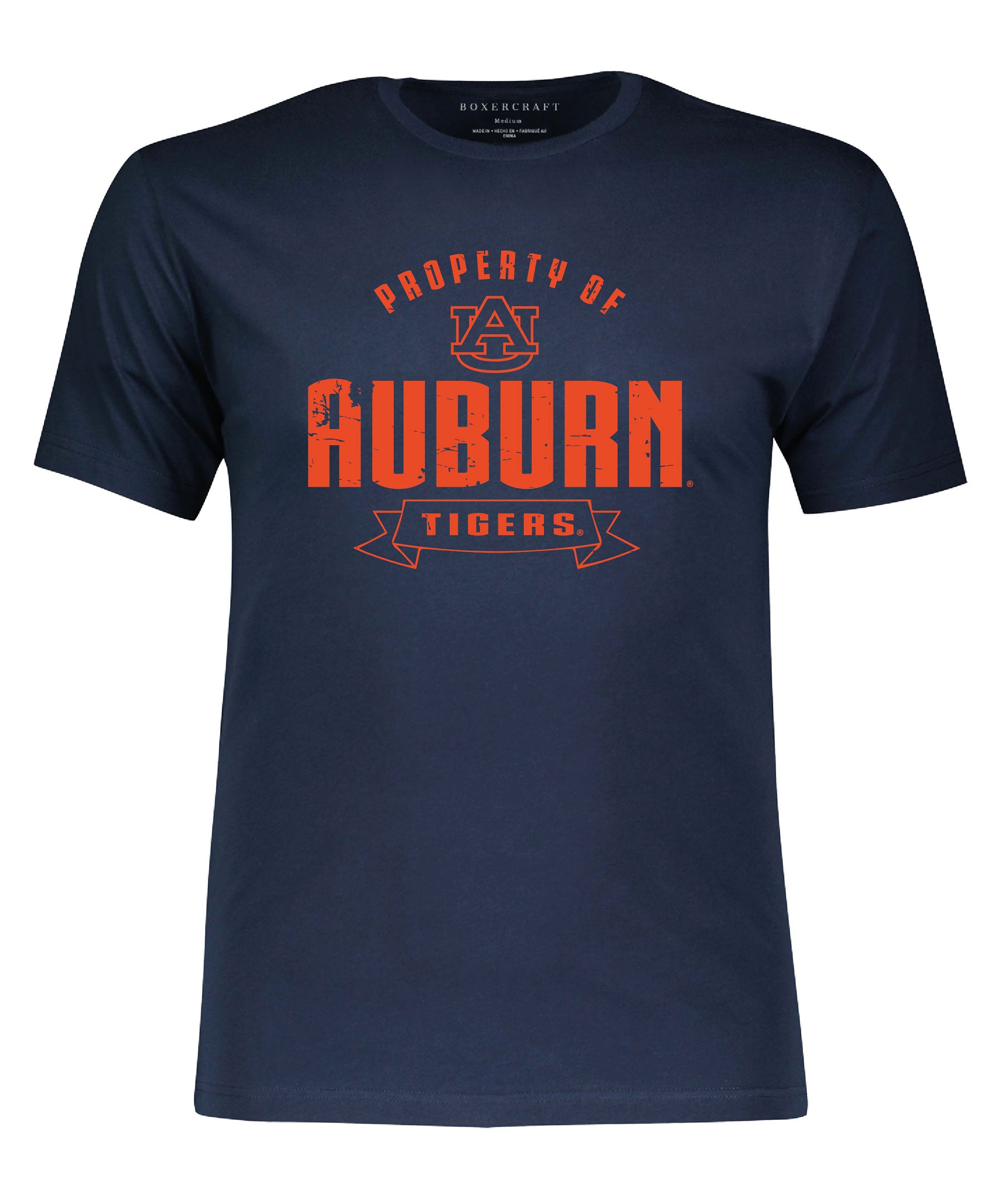 Boxercraft Men's Auburn University Crew Neck Tee Navy / 2XL, image size:1800x2160