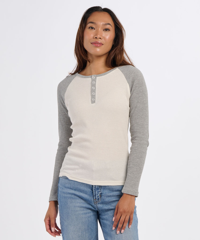 Women's Waffle Knit Henley – Boxercraft