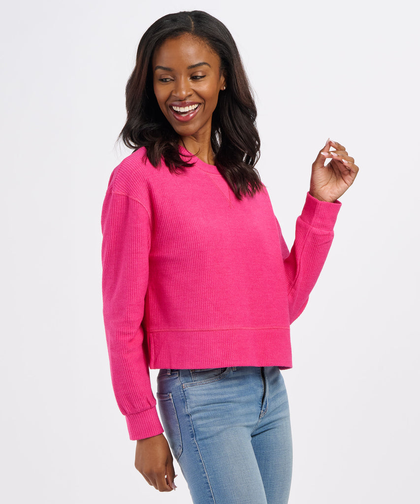 Women's Rib Knit Corded Boxy Crew – Boxercraft