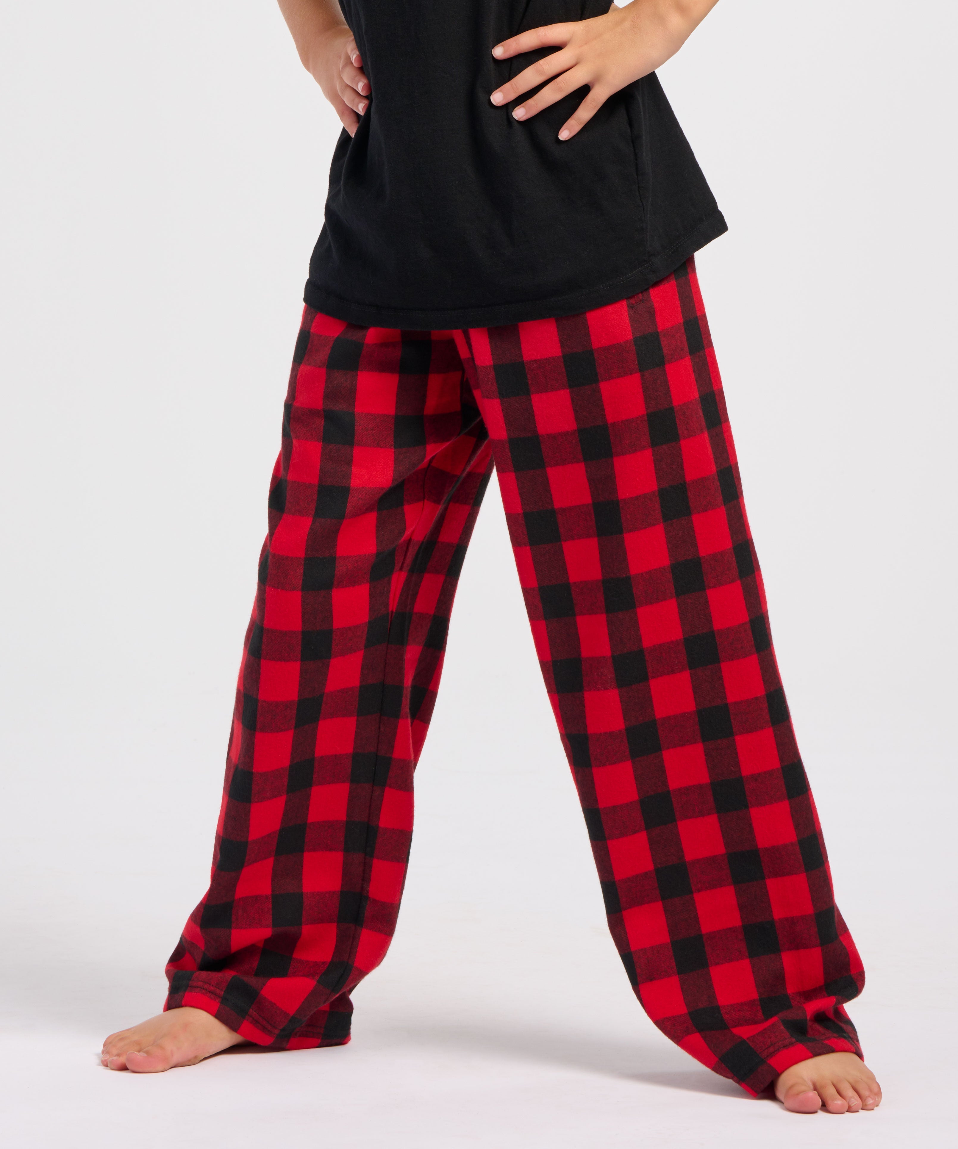 Pajama Sets Pajama Bottoms Dark Red Plaid Pants Cotton Pyjama