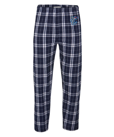 navy/silver plaid