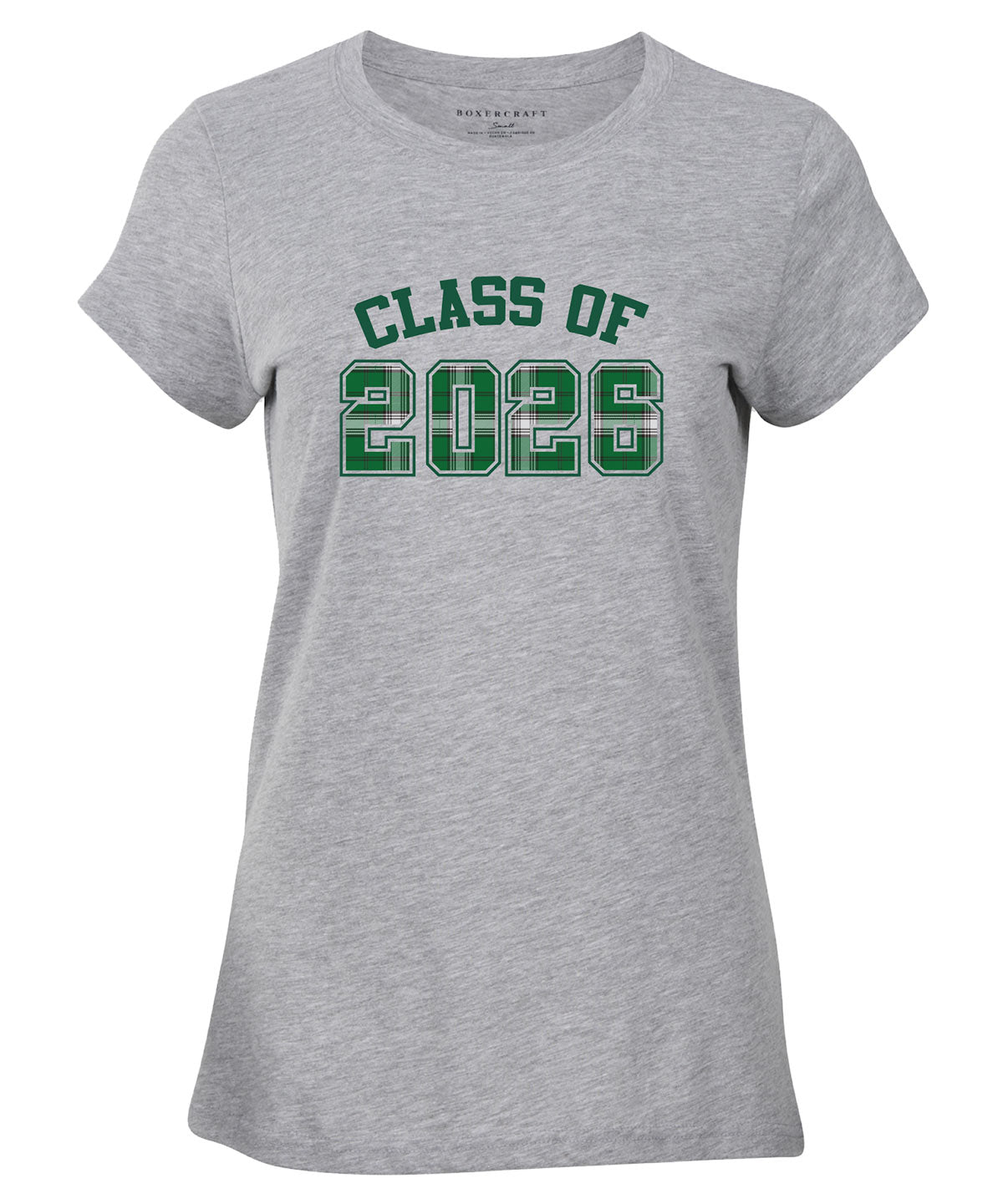 oxford heather with green/white plaid