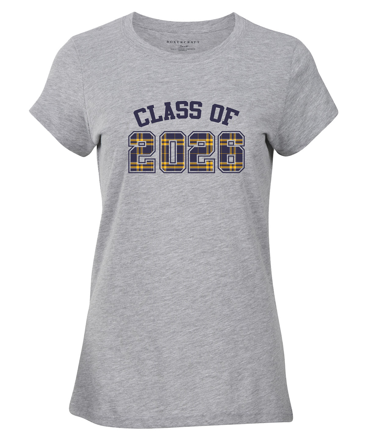 oxford heather with navy/gold plaid